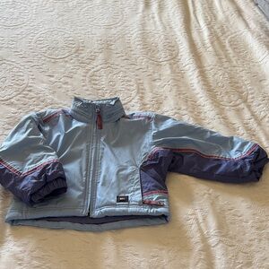 BNWOT REI Girls Light Blue and Dark Purple Puffer Jacket (name written on tag)